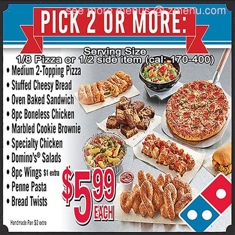 domino's pizza delivery prices.